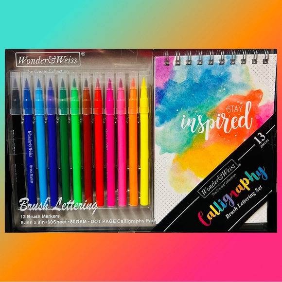 Calligraphy Brush Lettering 13 pc Set By Wonder@Weiss - Picture 3 of 3
